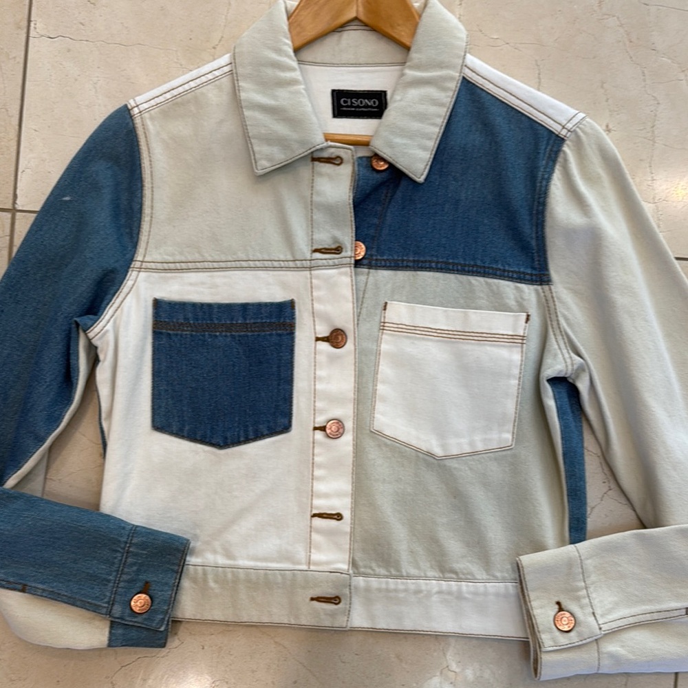 Cisono Colorblock Denim Jacket